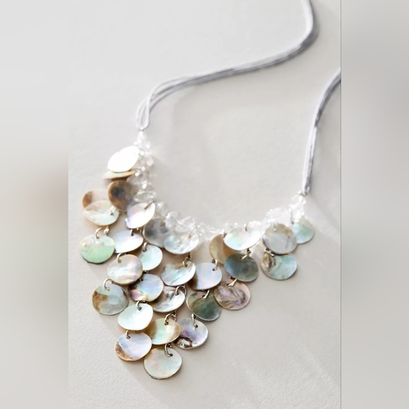 NWT Free People Evening Plans Choker Abalone Shell Necklace - Picture 1 of 8